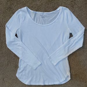 Ann Taylor White Long Sleeve Tee Sz XS